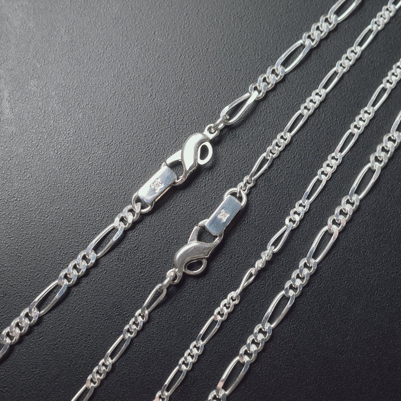 2本セット（刻印可）】ツインダイヤモンドネックレス｜シルバー925