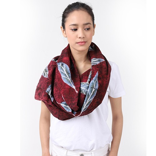 バティックスカーフ　マルーン