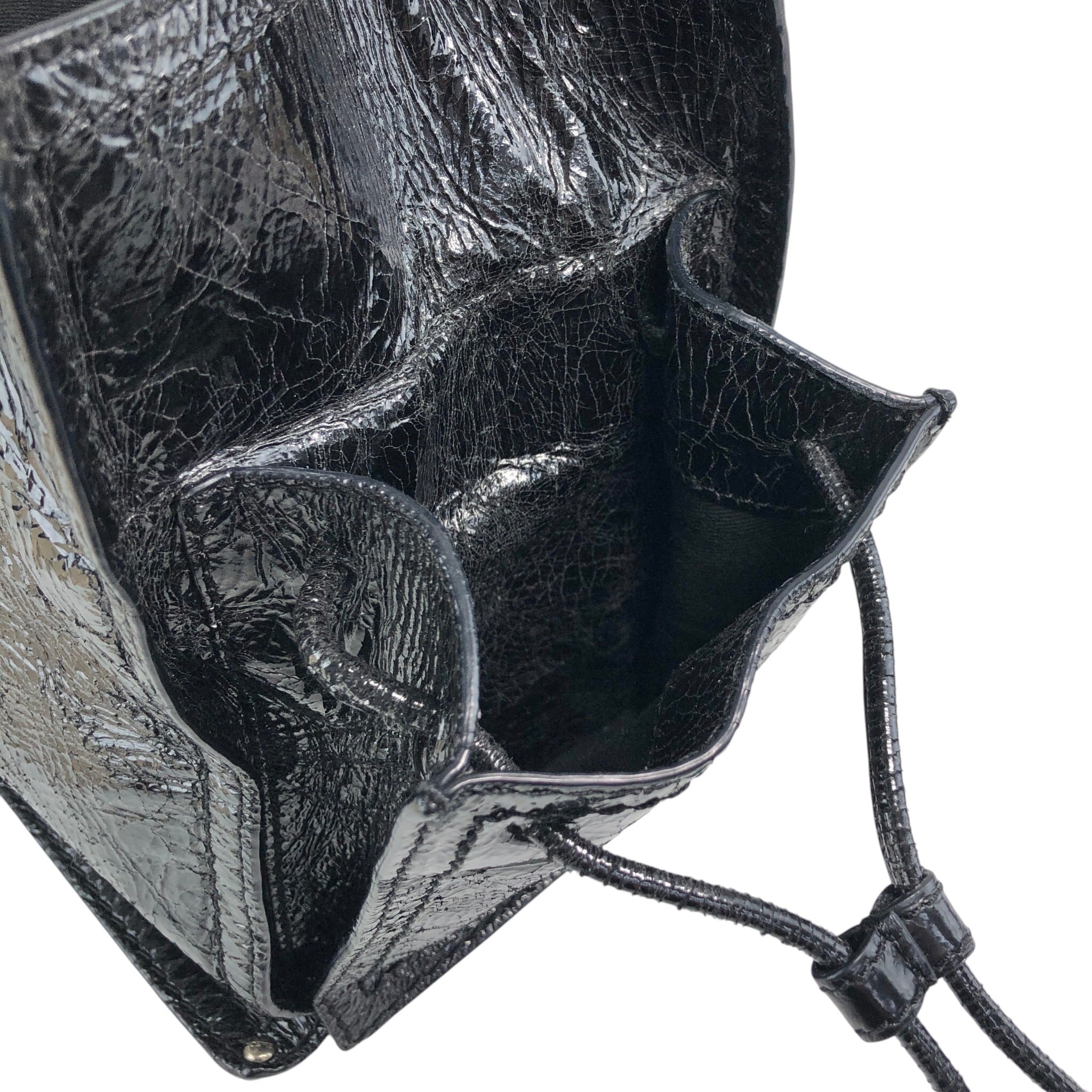 LOEWE ロエベ ハンドバッグ ブラック アナグラム エナメル トート