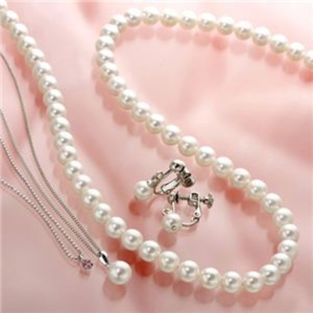 あこや真珠【ネックレス ＆ イヤリング ＆ ペンダント】 3点セット +【ピンクトルマリンのペンダント付】本真珠 パール silver