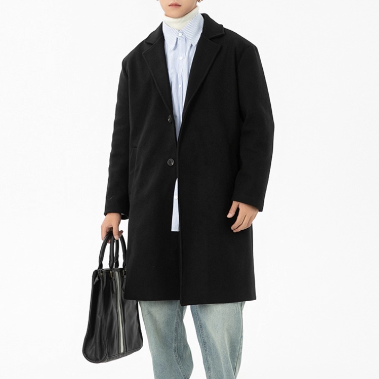 シングルブレスト ノッチドラペルコート af0400