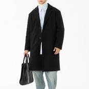 シングルブレスト ノッチドラペルコート af0400