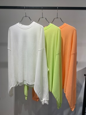 rib sheer knit tops