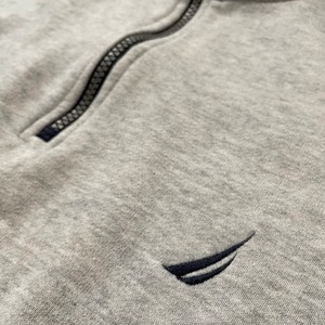 【NAUTICA】ハーフジップ スウェット ワンポイント 刺繍ロゴ L ノーティカ US古着