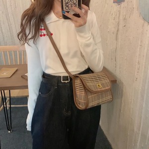 チェックフラップショルダーバッグ