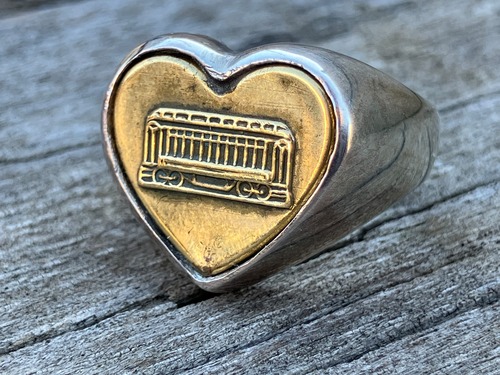 1910s〜 CARHARTT HEART CUFFS CHANGE BUTTON SILVER 925 RING 20号