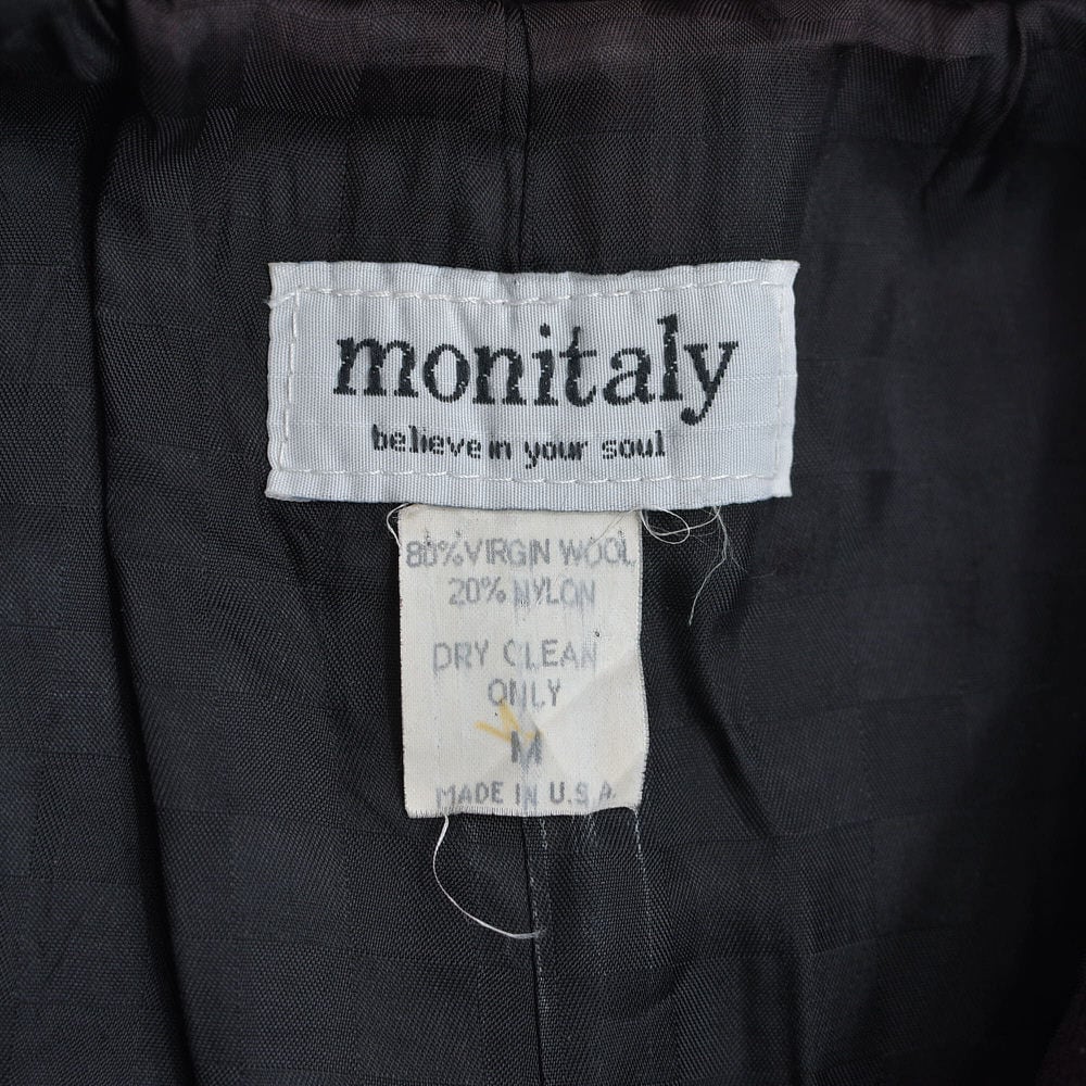 90s USA製 monitaly モニタリー ウールメルトン ハンティングデザイン
