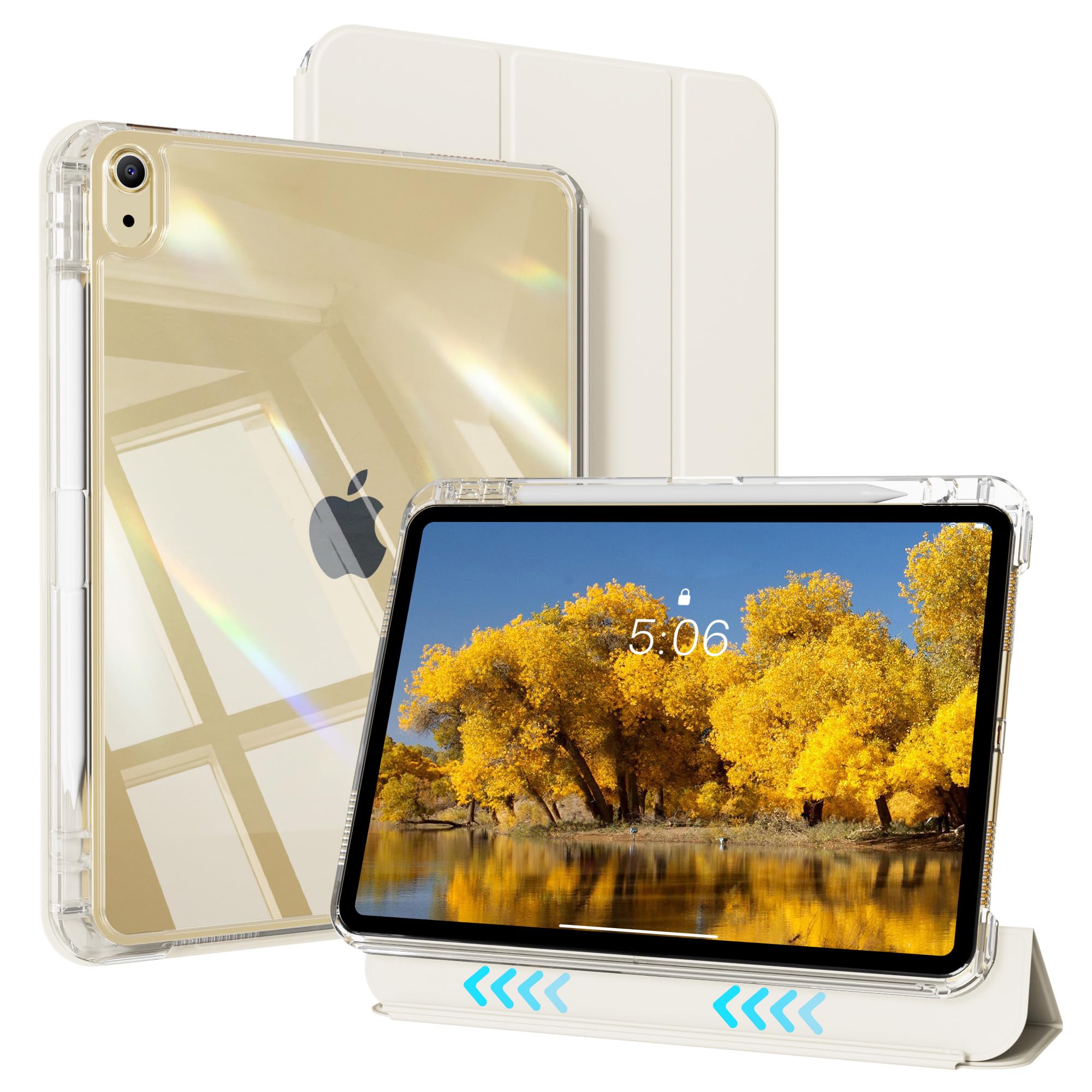 ZOPSGYU 対応iPad A16 ケース iPad 11世代/10世代 11インチ 2025/10.9インチ 2022専用 (ホワイト)
