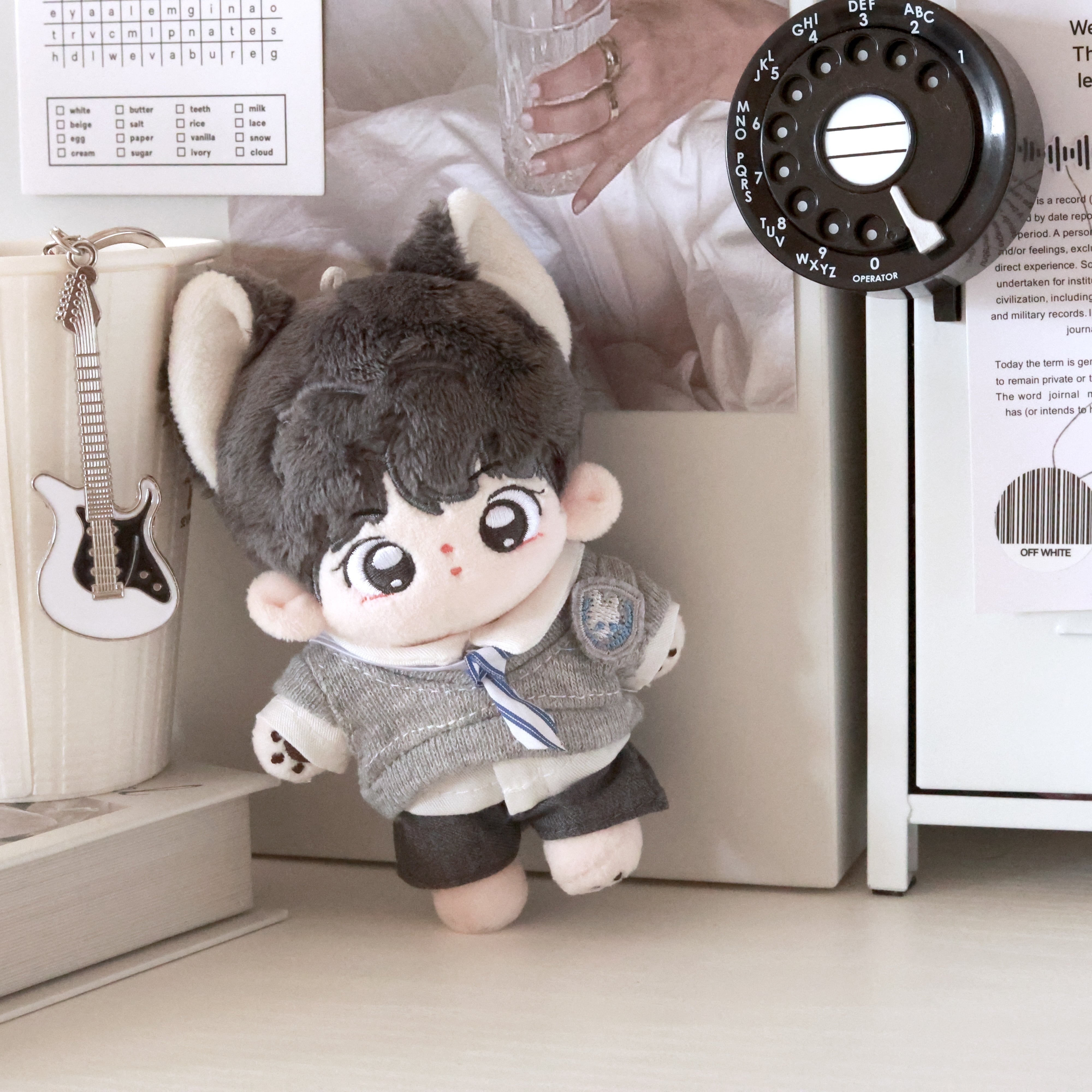 10cm ぬいぐるみ服 着せ替え ぬい服 制服 うさぎ グレー ぬい活 推し活  