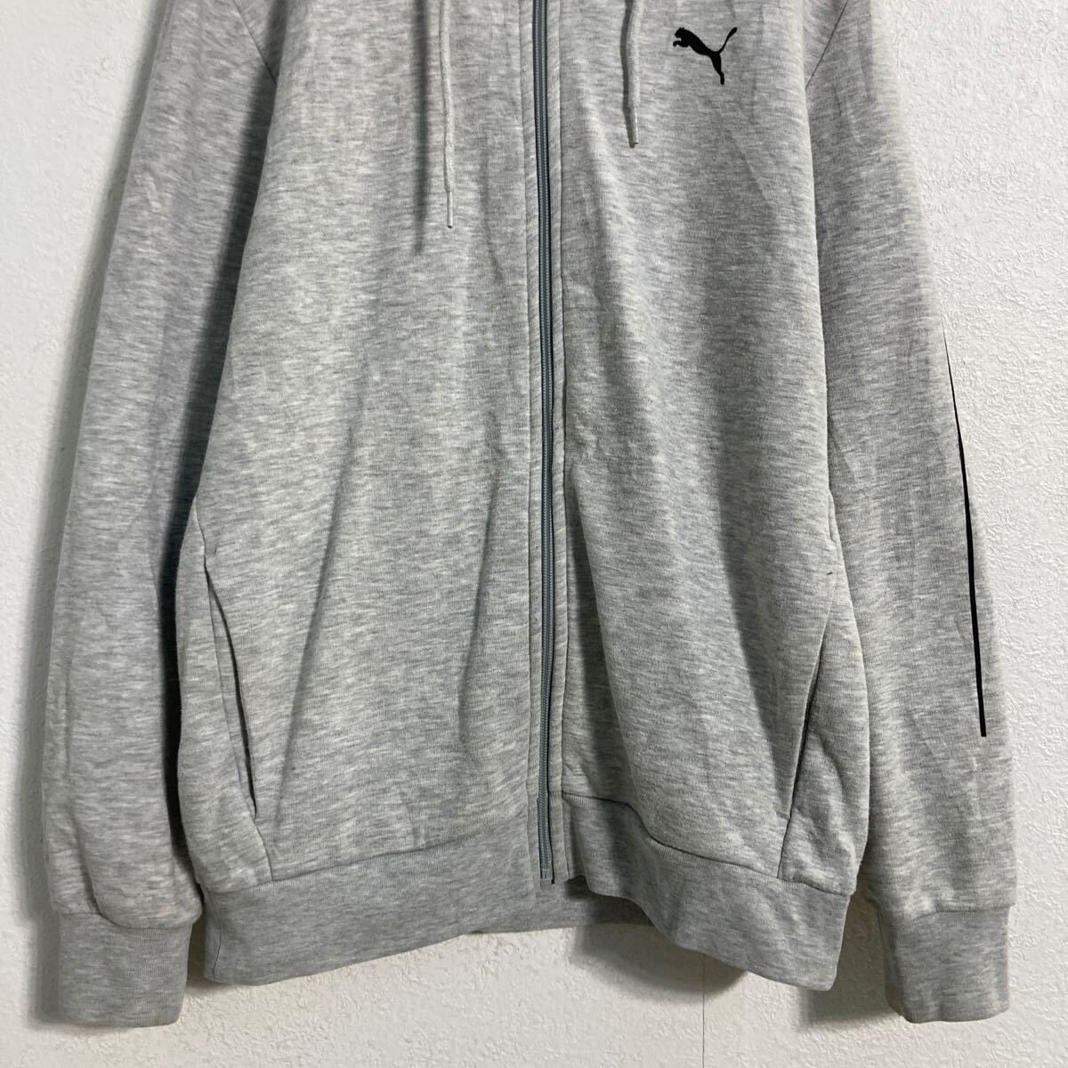 PUMA ロゴスウェット パーカー S グレー プーマ スポーツ ジップアップ