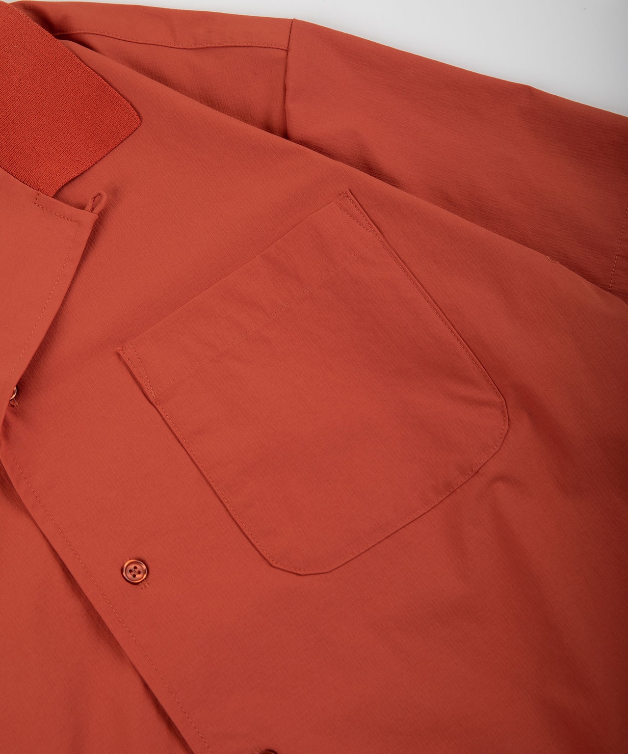 【RCGC】KNIT SWITCHING NYRON OPEN COLLAR SHIRTS［RGS001］