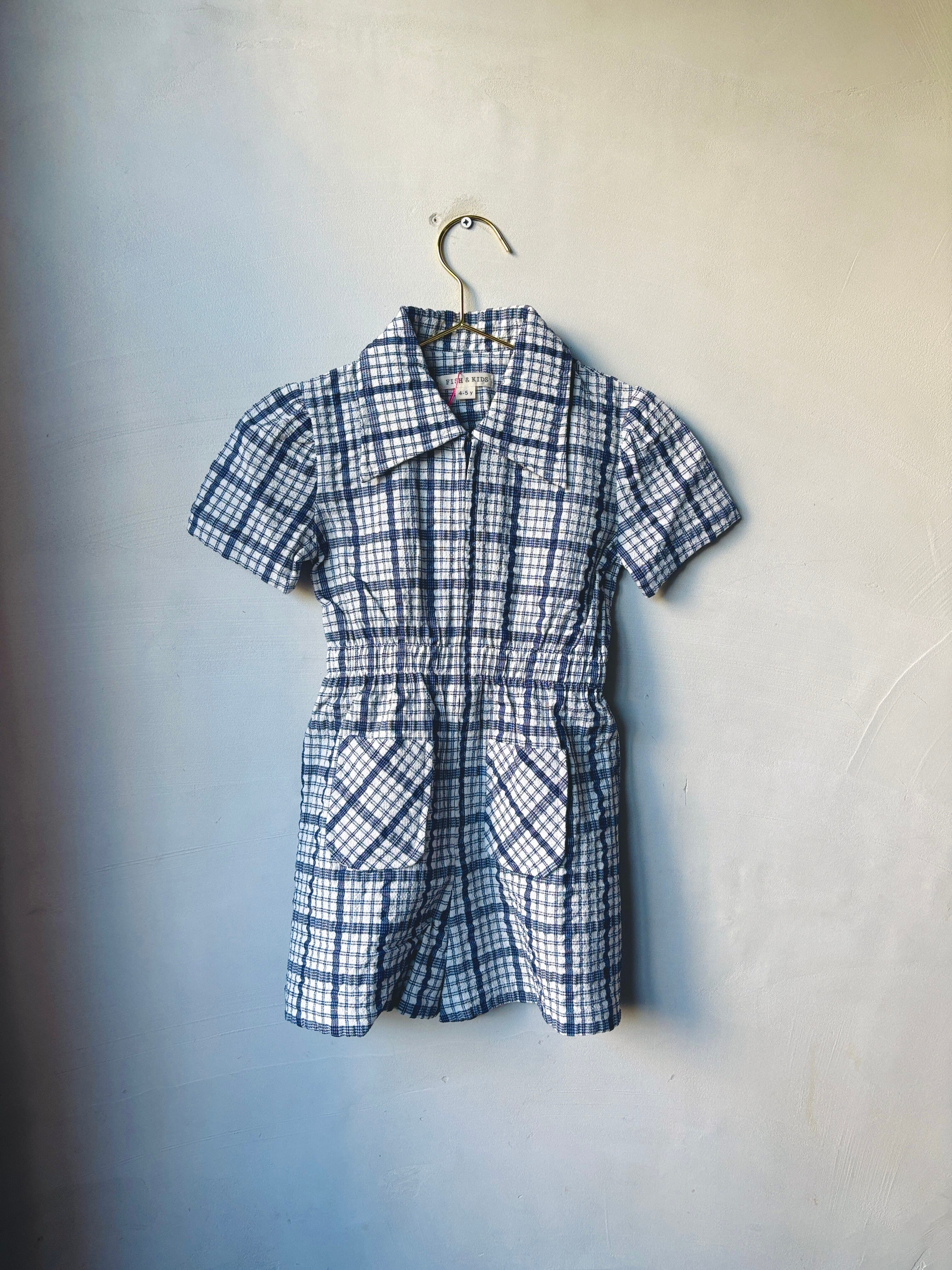 【 FISH & KIDS】NOTO charity family sale PLAID KNIT all in one