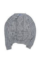 90s-old-"Northern Isle" Gray basic cable knit thumbnail 2
