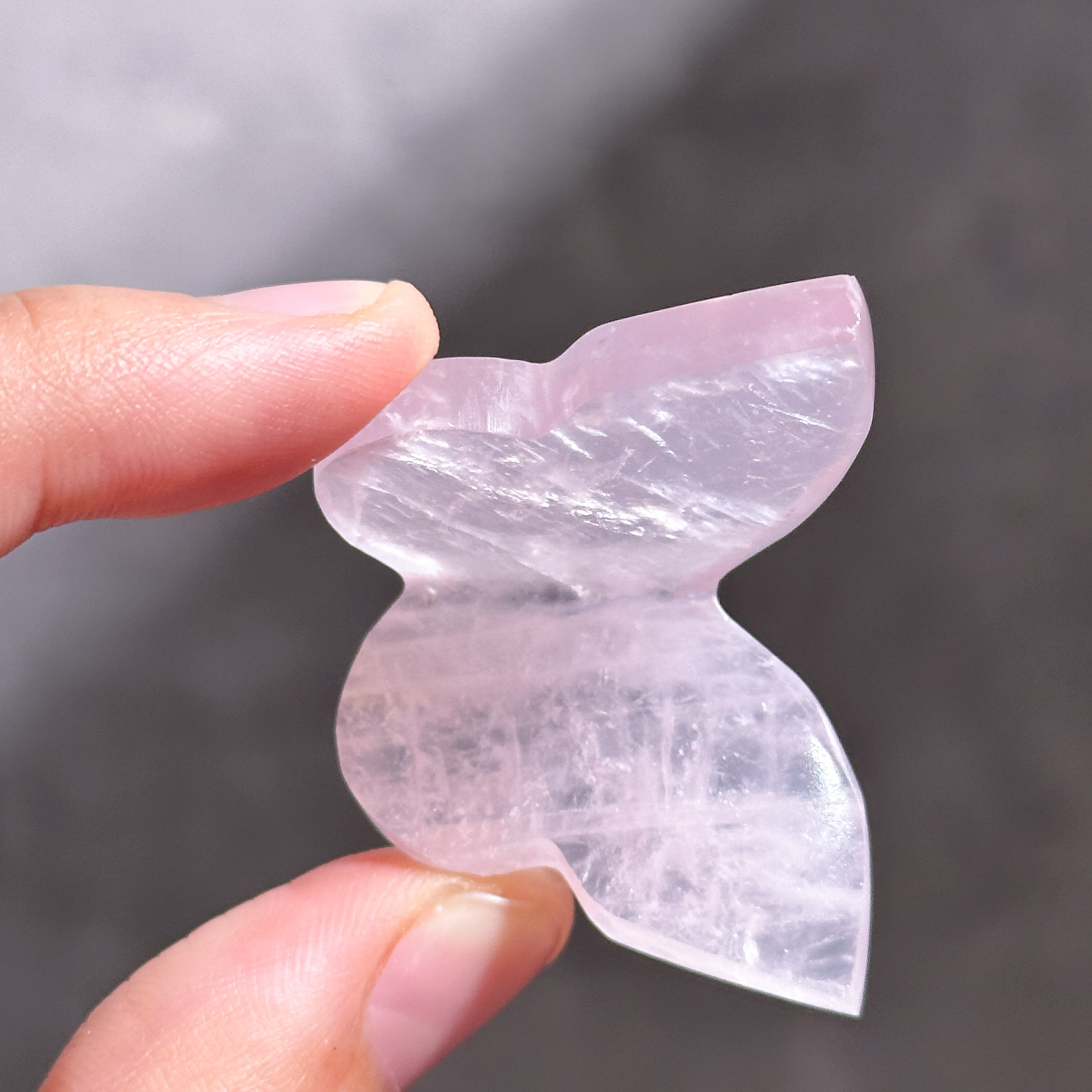 No.1244 ローズクォーツ 天然石 蝶 バタフライ オブジェ ローズクォーツ 3D蝶 01◇ Rose Quartz Butterfly ◇天然石・鉱物