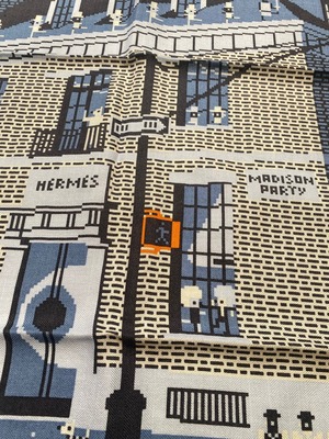 HERMES エルメス スカーフ カレH 100《マディソン・パーティ》グリ・エレファン 103981T