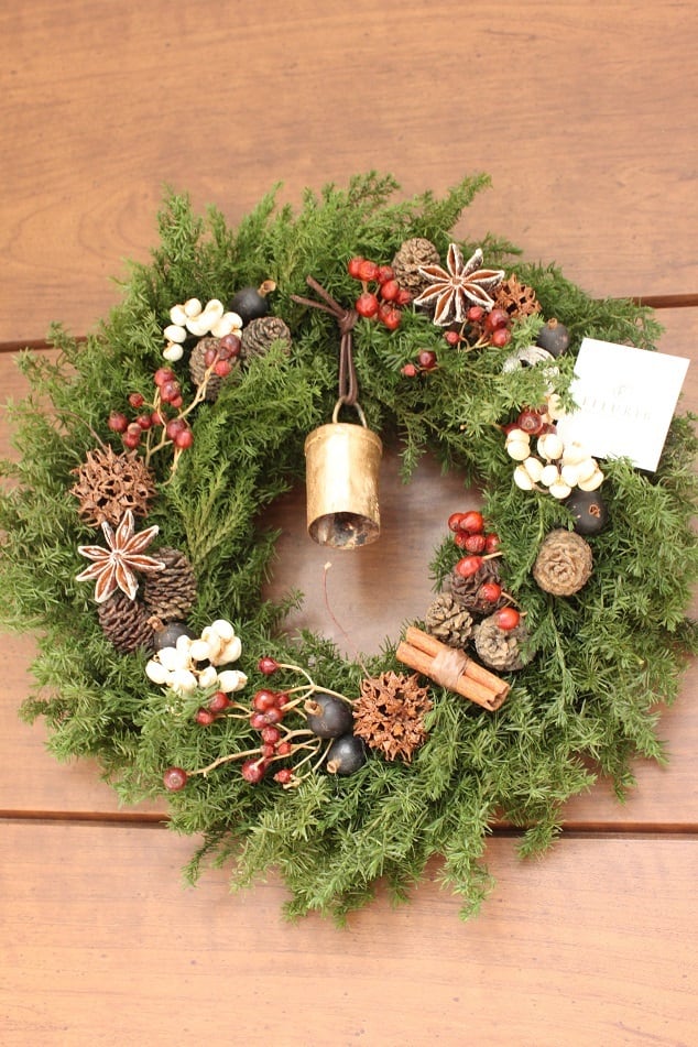 大きめ◈グリーンと木の実のリース クリスマス 大きめ◈グリーンと木の実のリース クリスマス 木ノ実のリース F