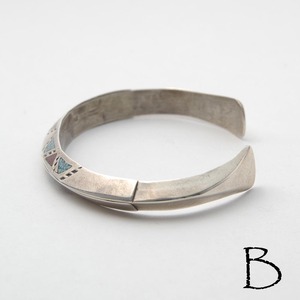 【INDIAN JEWELRY(インディアンジュエリー)】Navajo Tip Inlay Bangle by Ray.B ナバホ チップインレイ バングル Ray.B作
