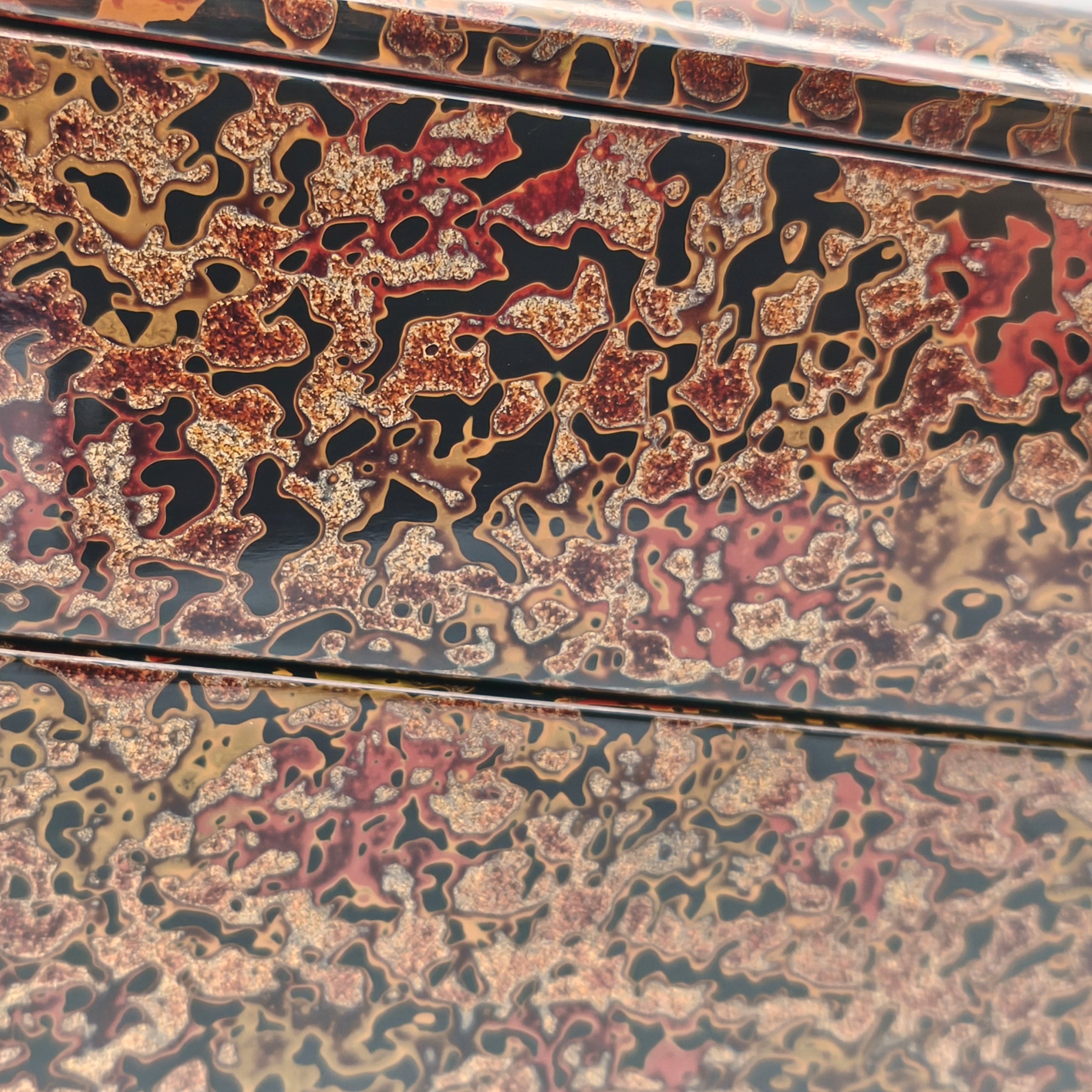 津軽塗（唐塗）バカ塗り・重箱・弁当箱・三段重・漆器・伝統工芸・No