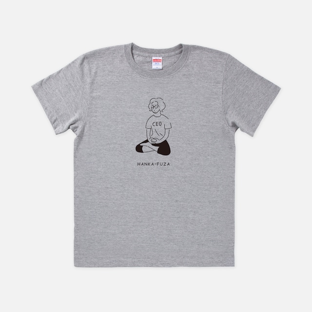 Tシャツ［どこでもZEN］HANKA-FUZA　ミックスグレー色