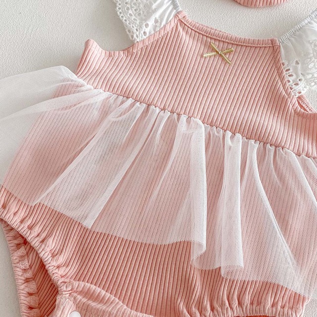 【BABY】チュールフリルリボンロンパース - 5