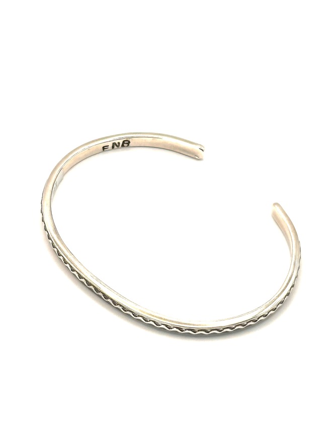 Ericka Nicolas  Begay  Silver Wave Pattern Bangle