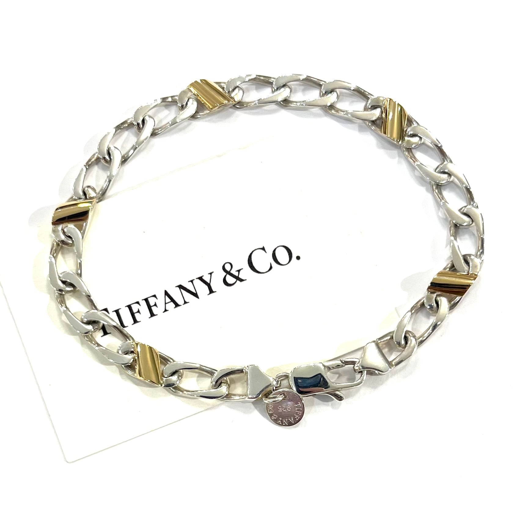 TIFFANY&CO.】 2850 silver925×18k 750 コンビカラーブレスレット