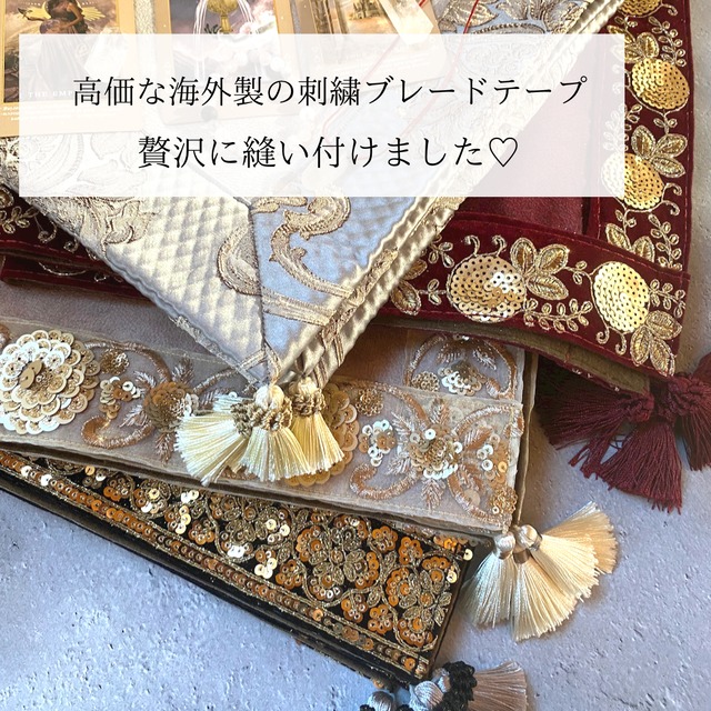 インド製刺繍ブレードタロットクロス☆Handmade tarot cloth