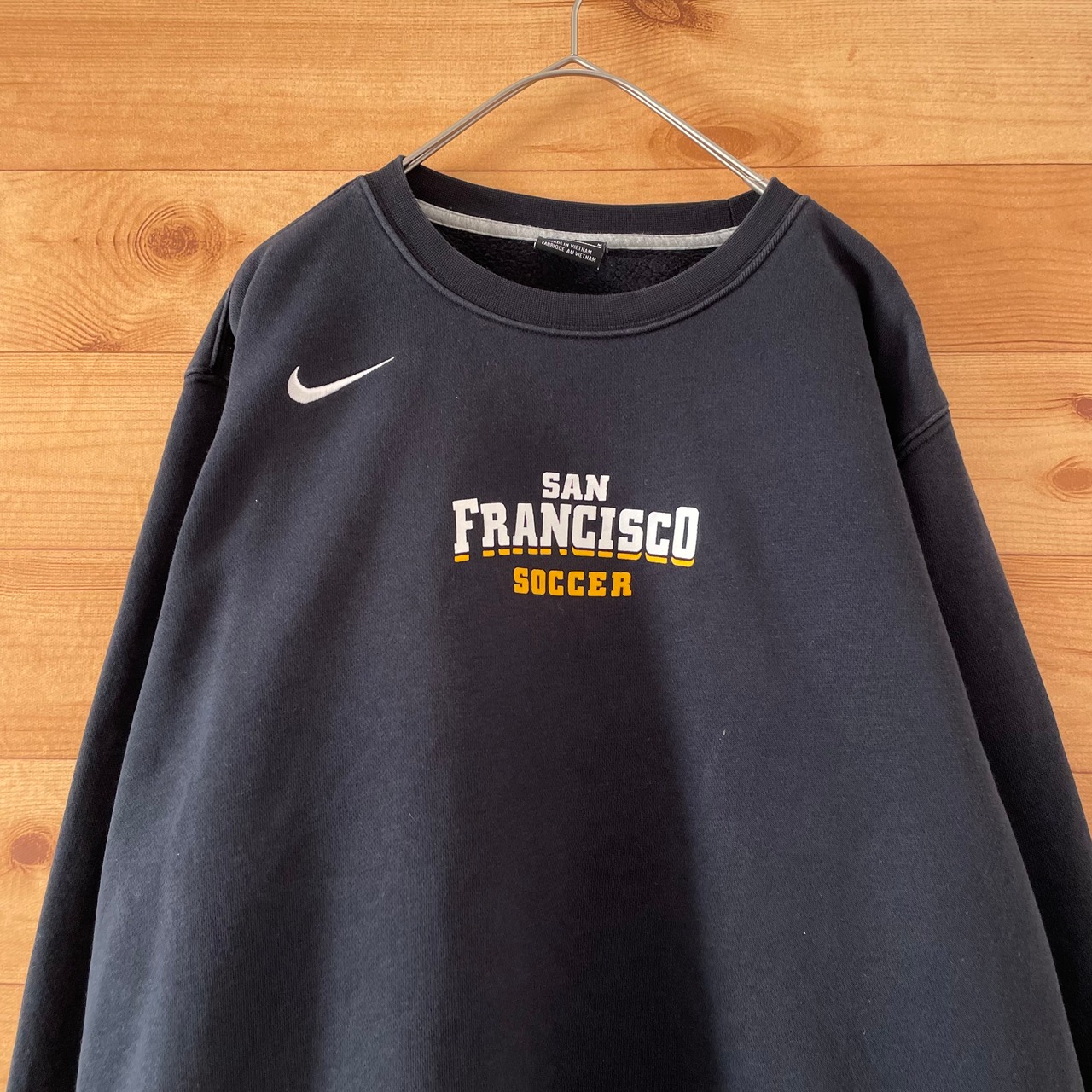 【NIKE】ナイキ San Francisco soccer サッカークラブ プリント スウェット トレーナー Swoosh 刺繍ロゴ M 古着