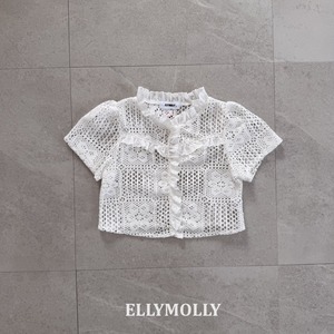 [ELLYMOLLY] Rosy Crochet Blouse +fee2 / [엘리몰리] 로지크로쉐블라우스