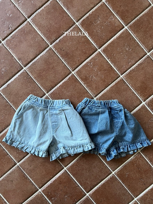 【取寄】thelala｜frill denim pants｜フリルデニムパンツ｜XS-XL｜kids｜26 summer