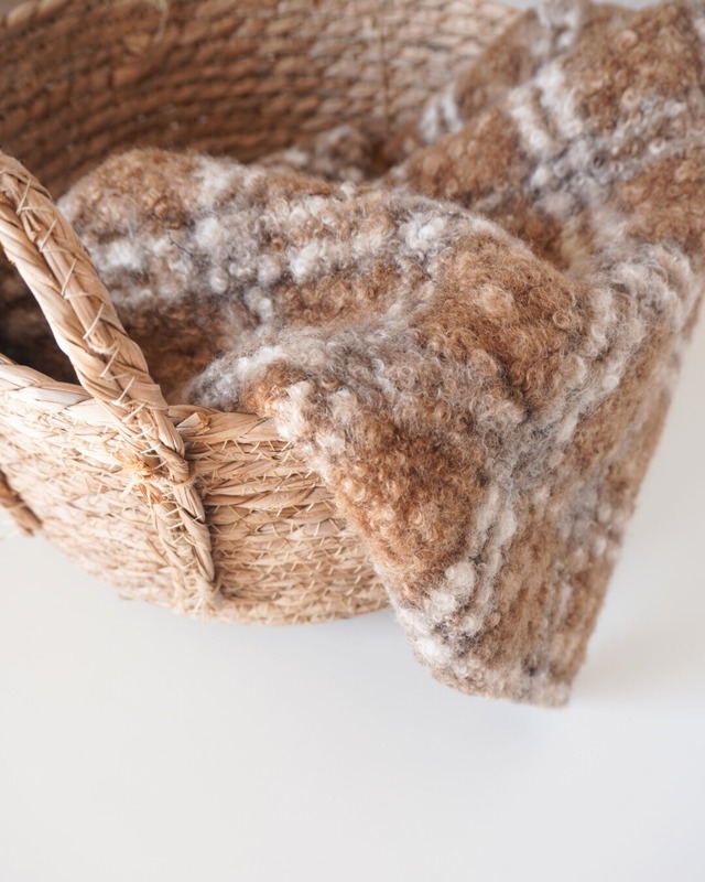 （即納)くるんくるんチェックファー 韓国生地