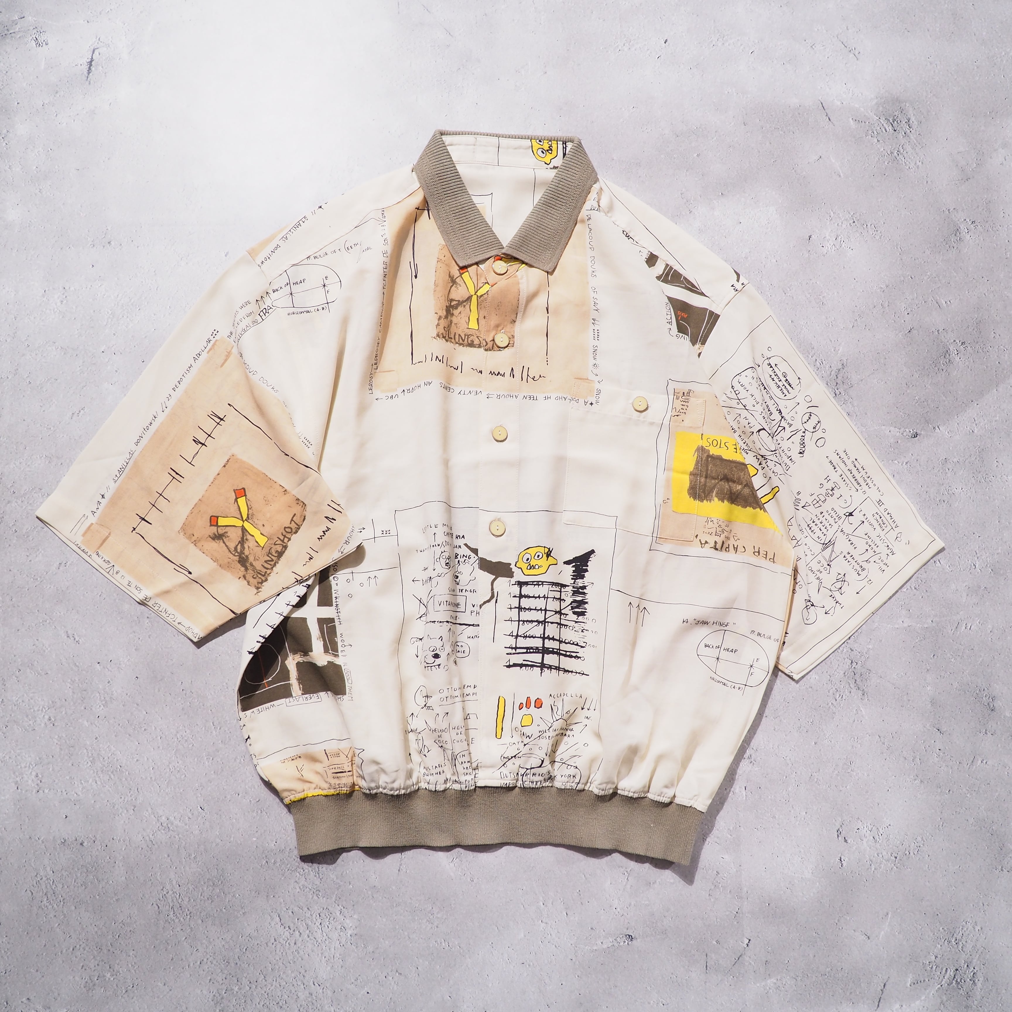 1990s Random Formula Full pattern Design vintage loose SS shirt