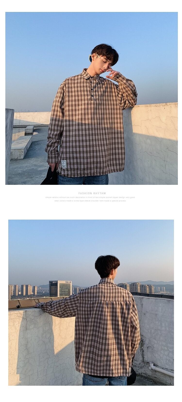 全2色 シャツ トップス チェック カジュアル 長袖 おしゃれ