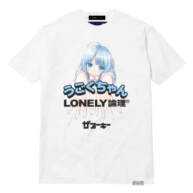 【LONELY論理×THE nookie×うごくちゃん】UGOKU FRONT PRINT TEE【WHITE】