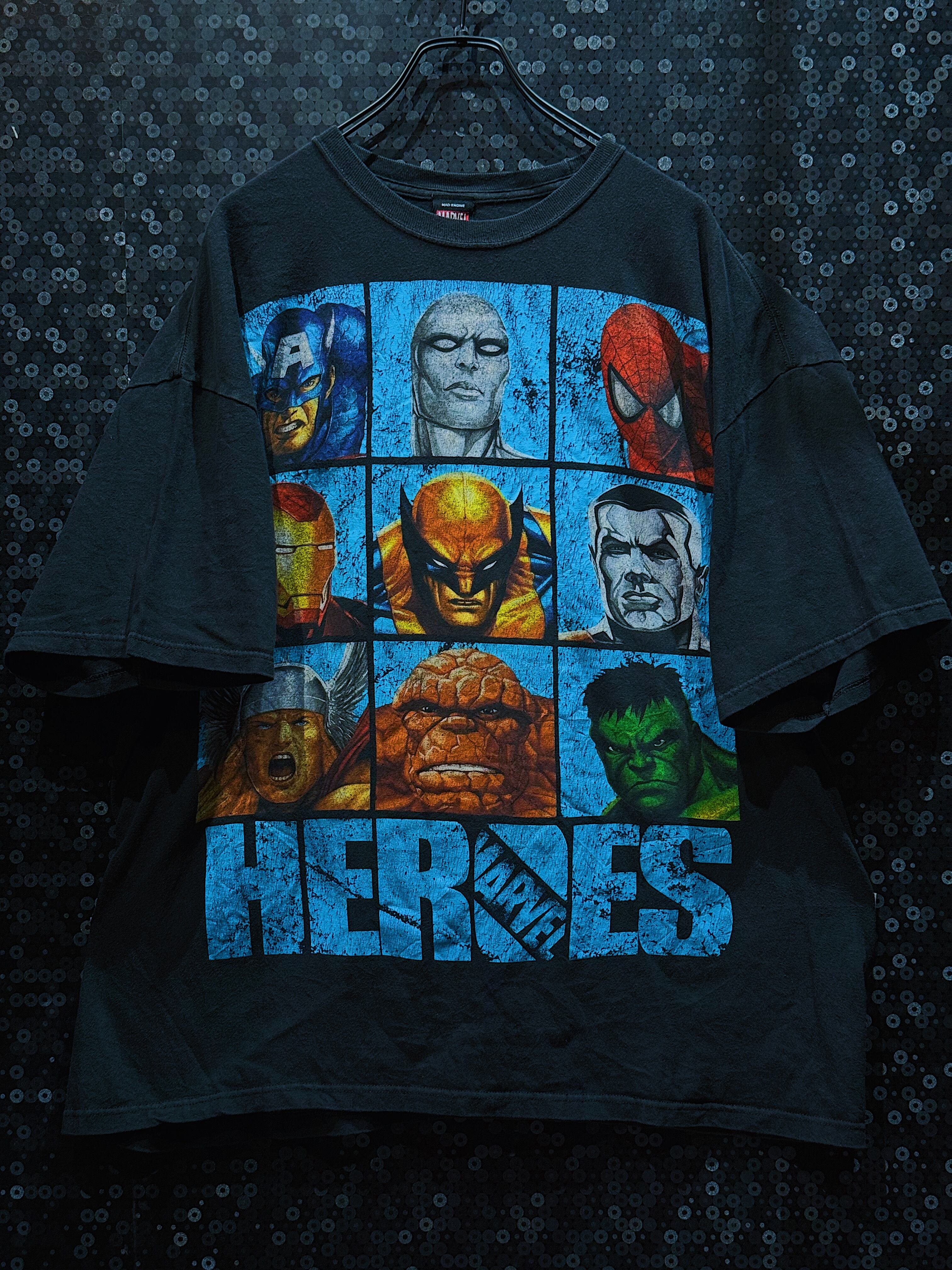 【ÆIEM】"marvel"vintage marvel hero assemble print T-shirt