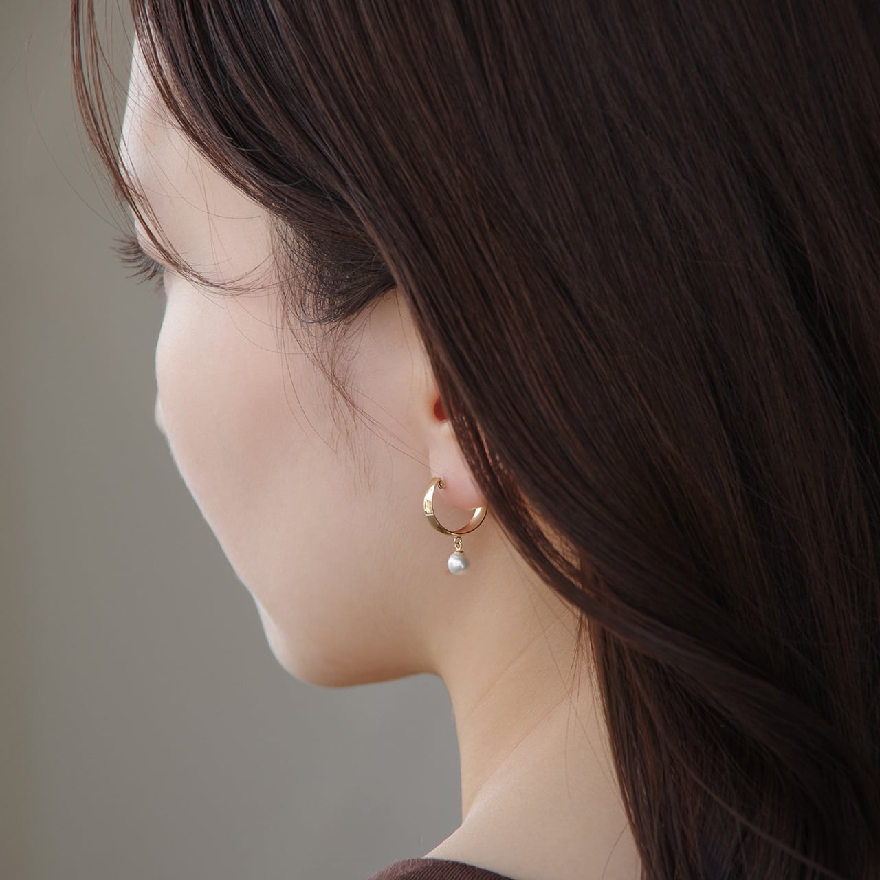 K18イエローゴールド 淡水パール フープピアス 【MKY0158P1】 | MONICE