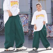 \SALE/◆ワンポイント刺繍 ワイド バルーンパンツ◆ng-90222