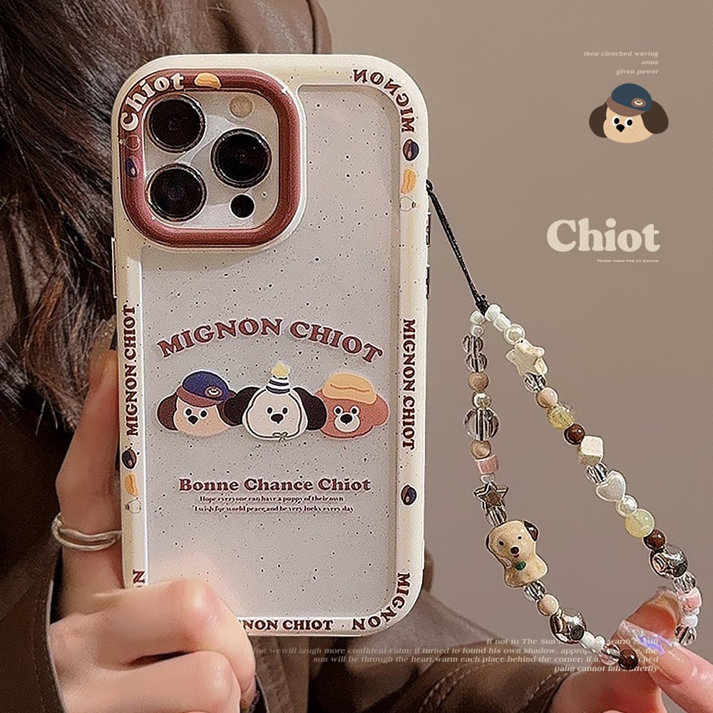 【iPhone15対応】ワンちゃん可愛すぎ◎犬マスコット ストラップ 韓国っぽ スマホケース ND-15074