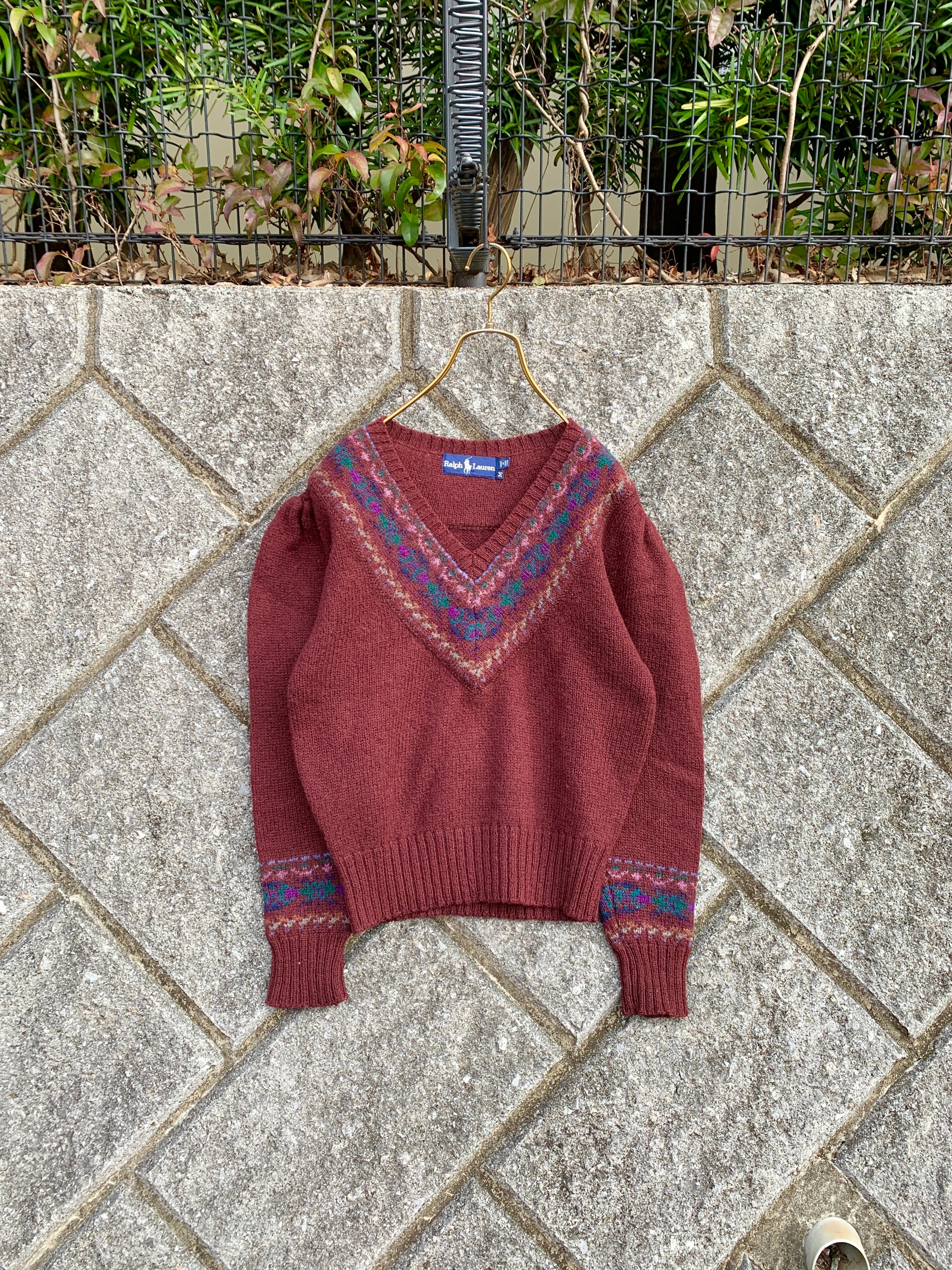 (KD371)140cm Ralph Lauren v neck design knit