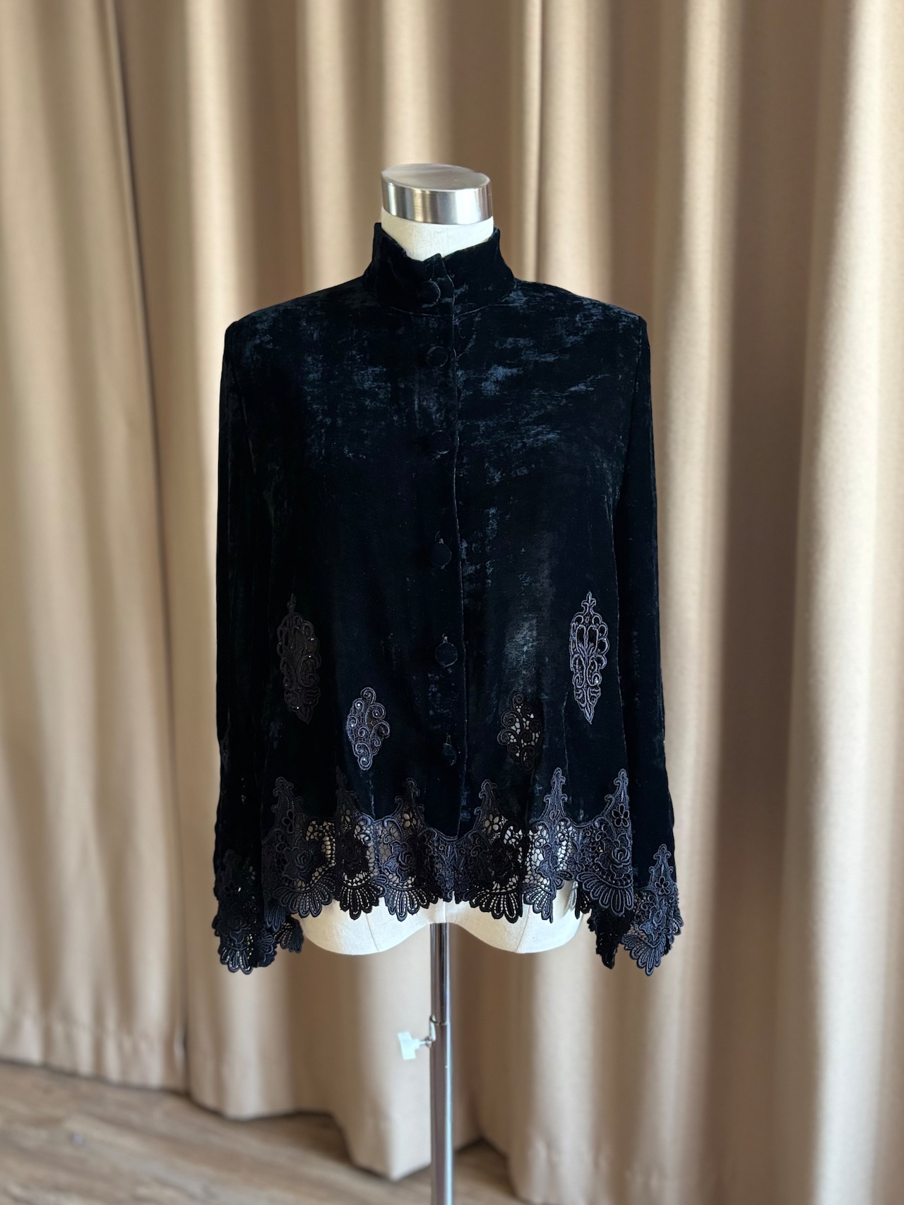 classic black velour tops-5139-2