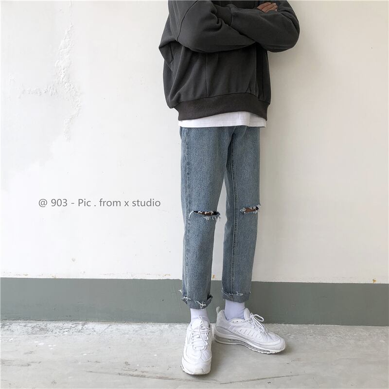 全1色 デニム パンツ ストレート カジュアル シンプル 無地