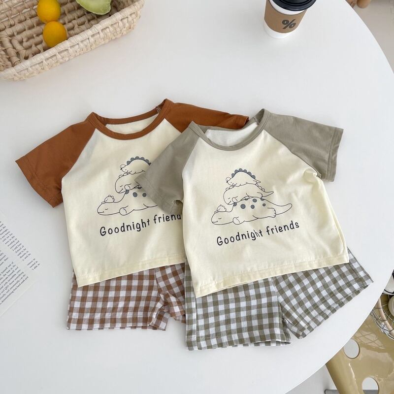 BABY】2024新作 恐竜Tシャツ＆チェックパンツ | Dreambaby