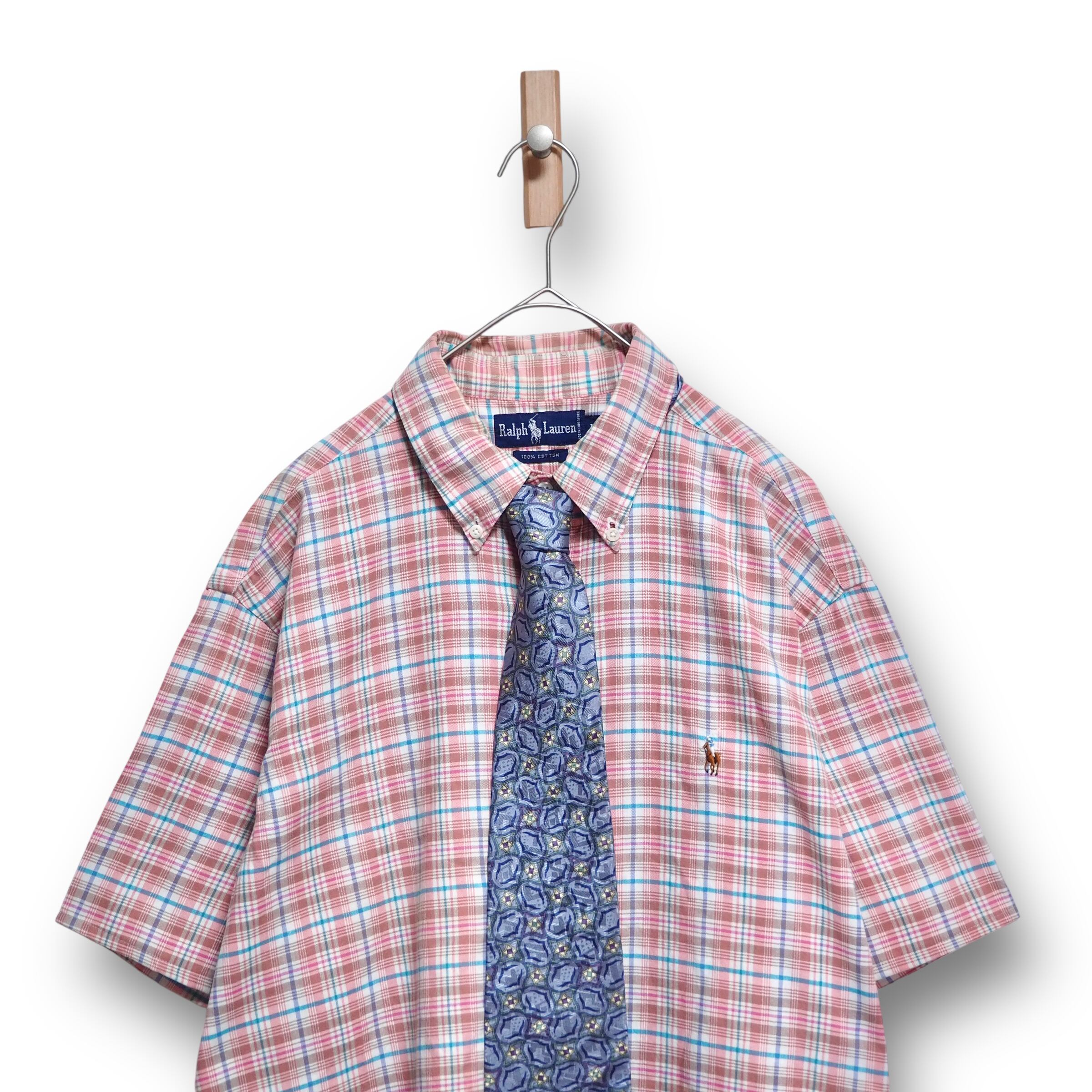 【RALPH LAUREN】半袖デザインシャツ+ネクタイ