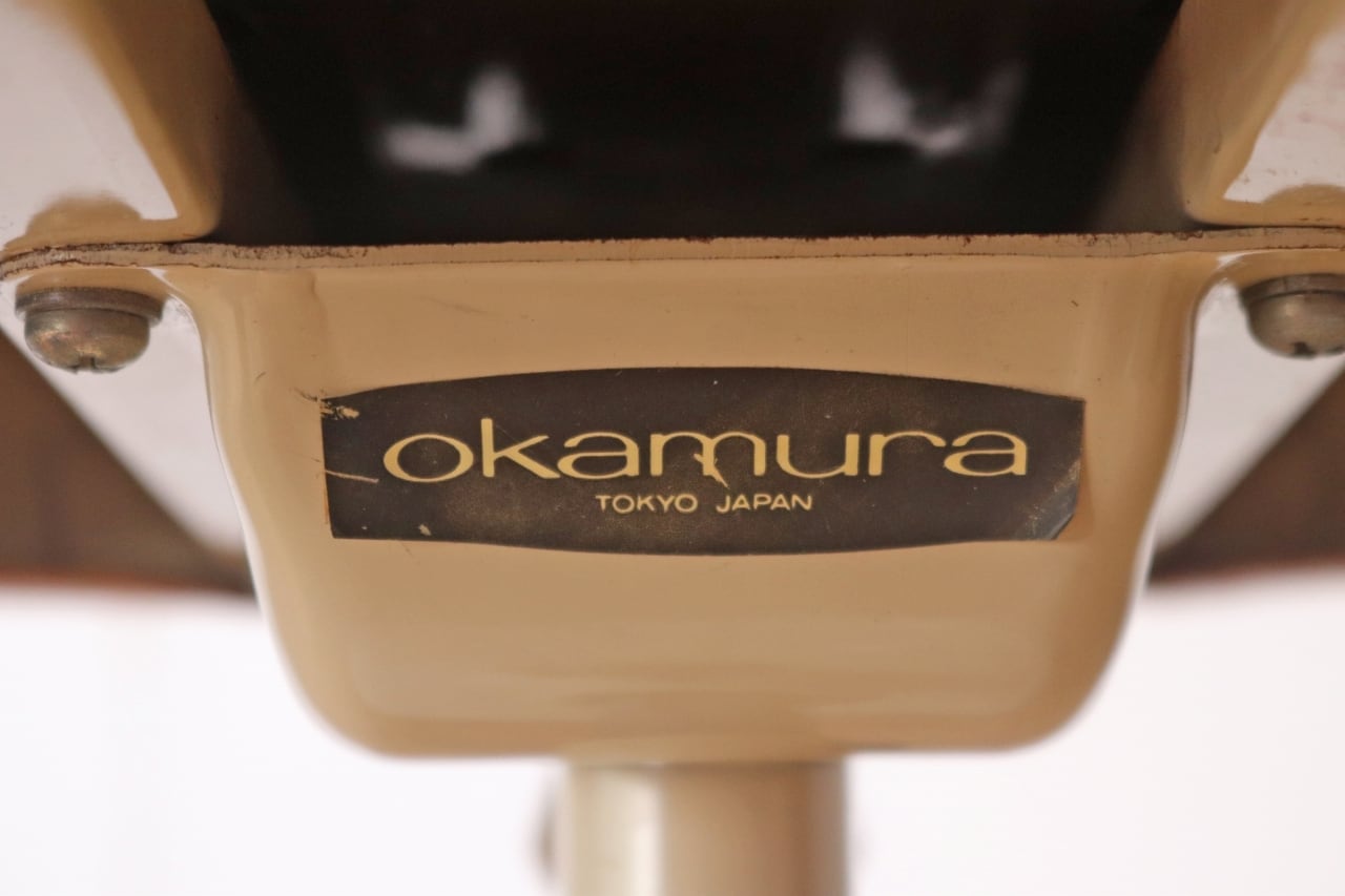 レトロ okamura オカムラ デスクチェア 学習椅子 回転 昇降