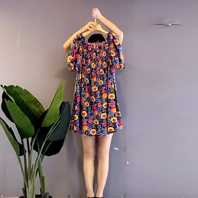 ストレッチカラードレス サマールーズスカート エラスティック 伸縮 大きめサイズ 夏物 ミックスインファッション26312784127