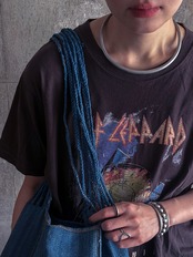 Karen tribe／Woven fabric bag（navy）