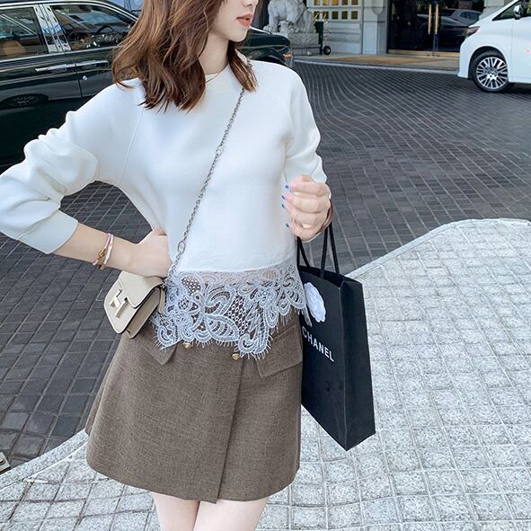 Long lace design blouse S271