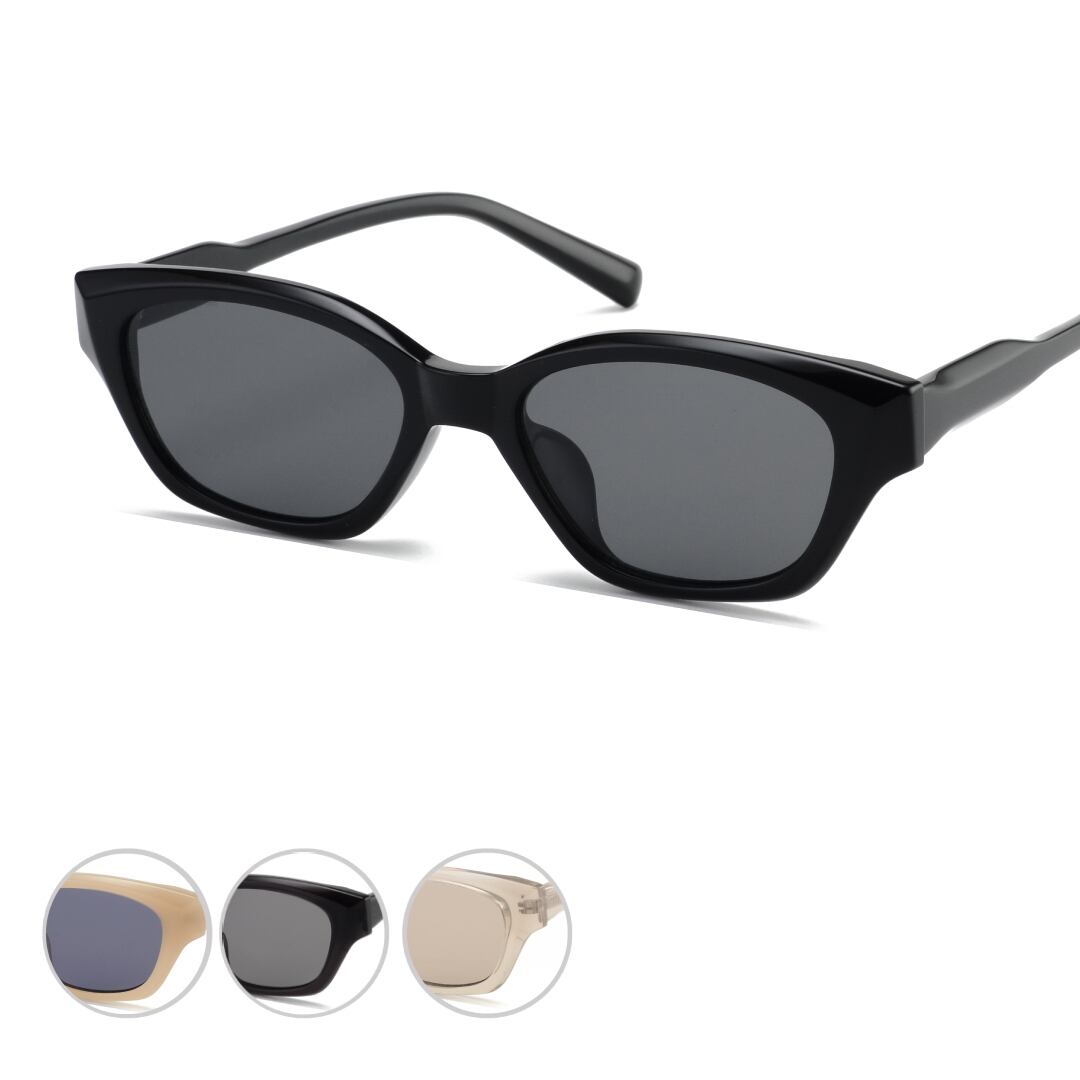 ★LEWE★ ブラック スクエア スリムサングラス 4colors】<PREMIUM> ACETATE SLIMSQUARE SUNGLASS<No.8501