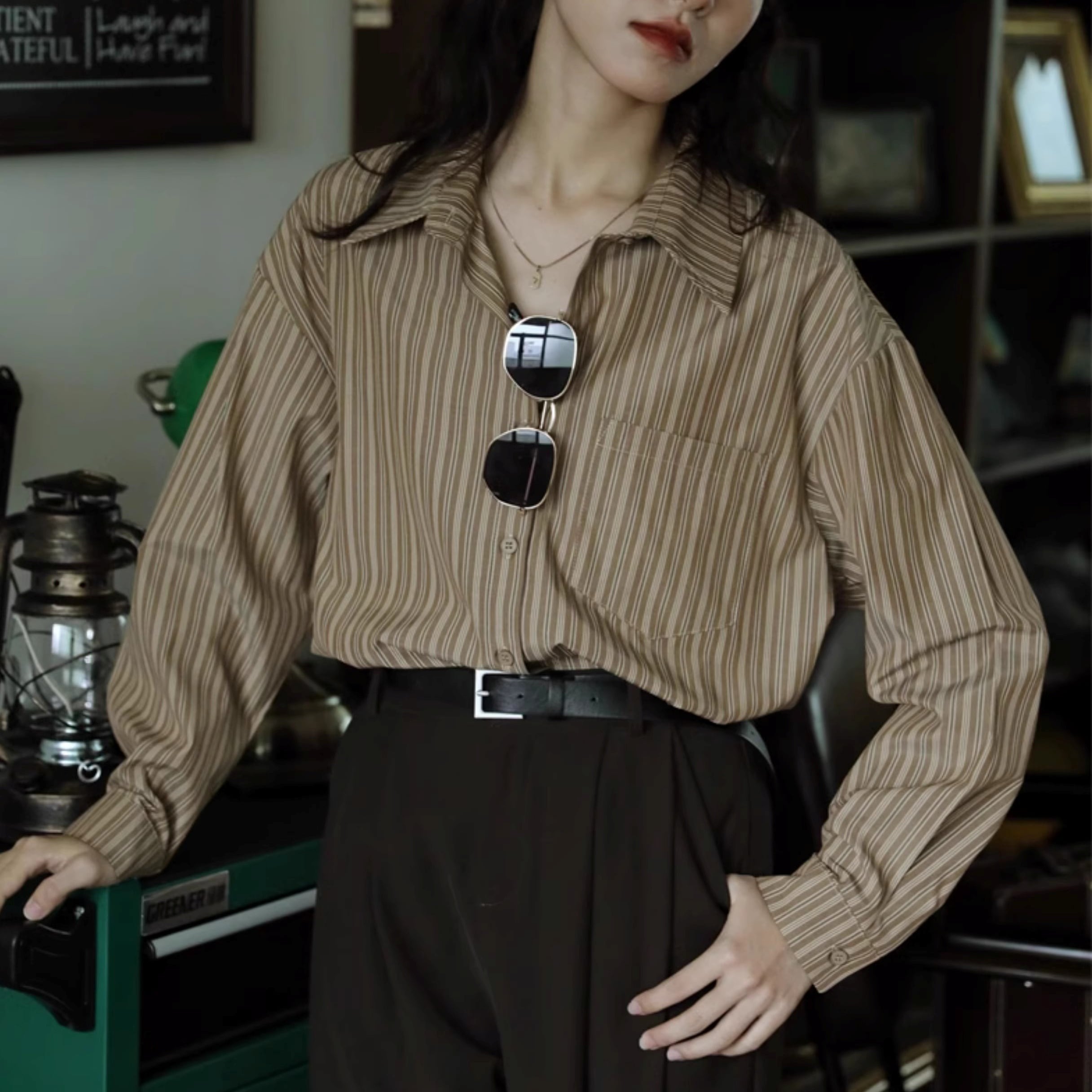 レトロプリントシャツ【G4120】