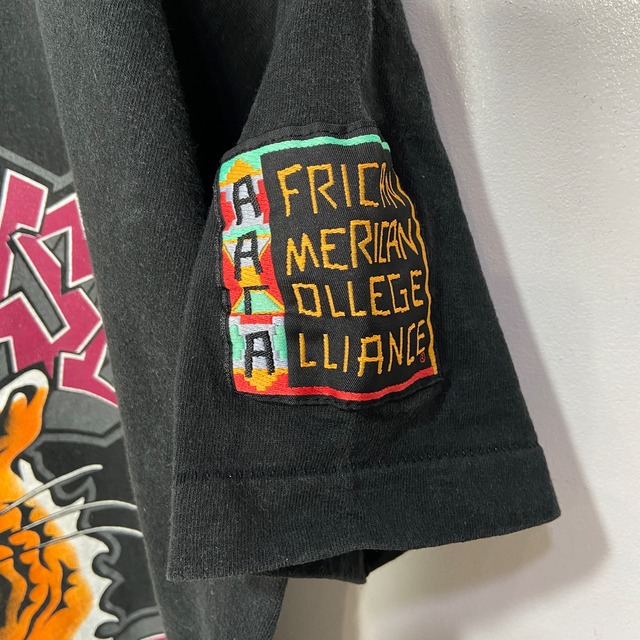 90s USA製 AACA 両面プリントTシャツ カレッジt ブラック XL